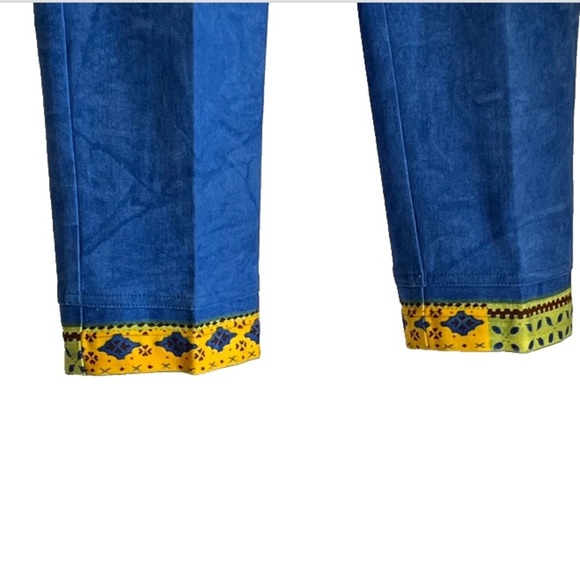 Rare Vintage Boho Festival 2-Piece Set Sz 6 Artsy Bright Print Pants Top USA - Picture 6 of 7